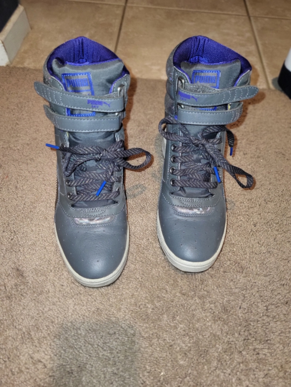 Puma Dark Gray Sport Lifestyle Shoe with Hidden Wedge